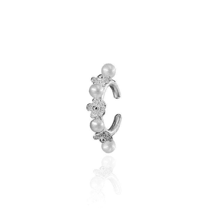 Filigree Ear Cuff in Recycled Silver with Pearls