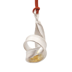 Falling Moon Sterling Silver and 24ct Gold Pendant