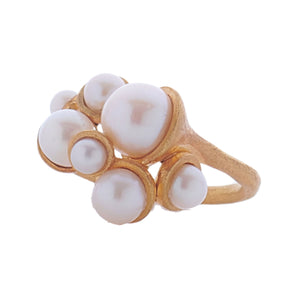 22ct Gold Vermeil Freshwater Pearl Cluster Ring