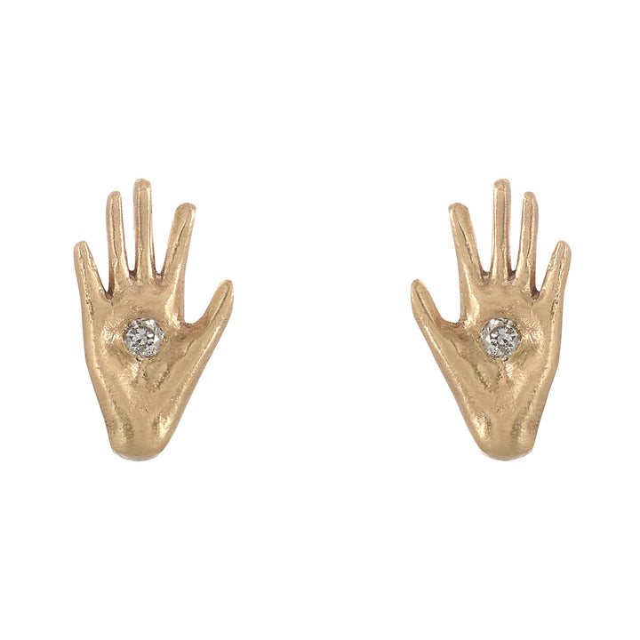 Isandla 9ct Gold Stud Earrings with Diamonds