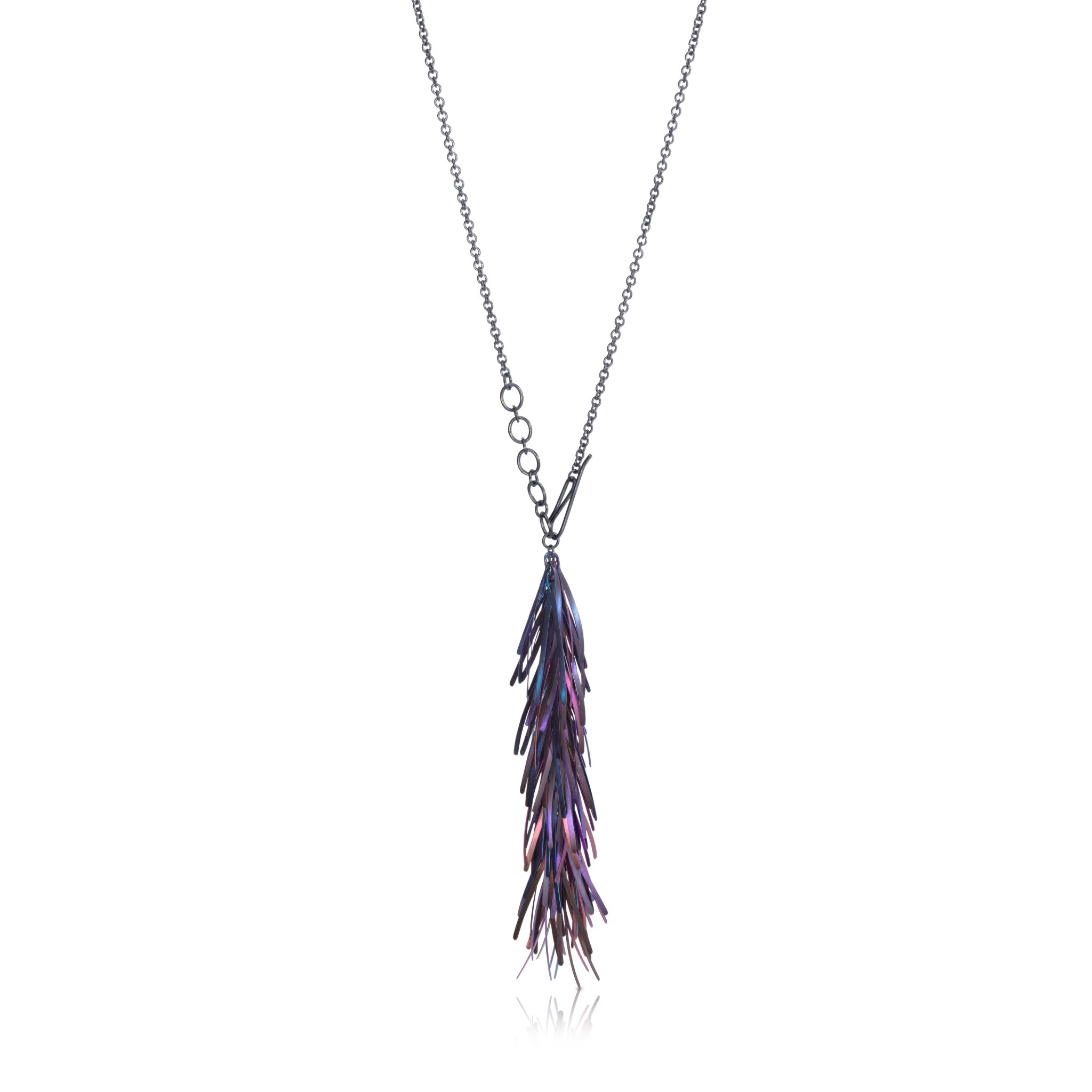 Violet Plume Lariat in Silver and Anodised Niobium