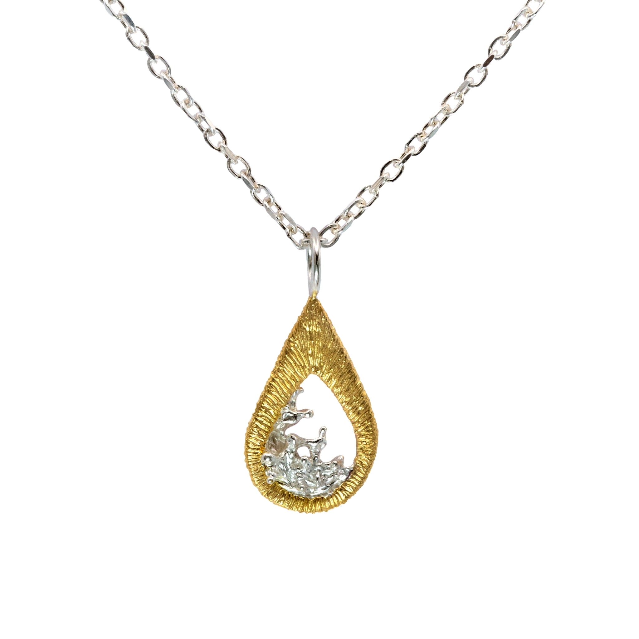 Undercurrent Pendant Necklace Cast in Sterling Silver