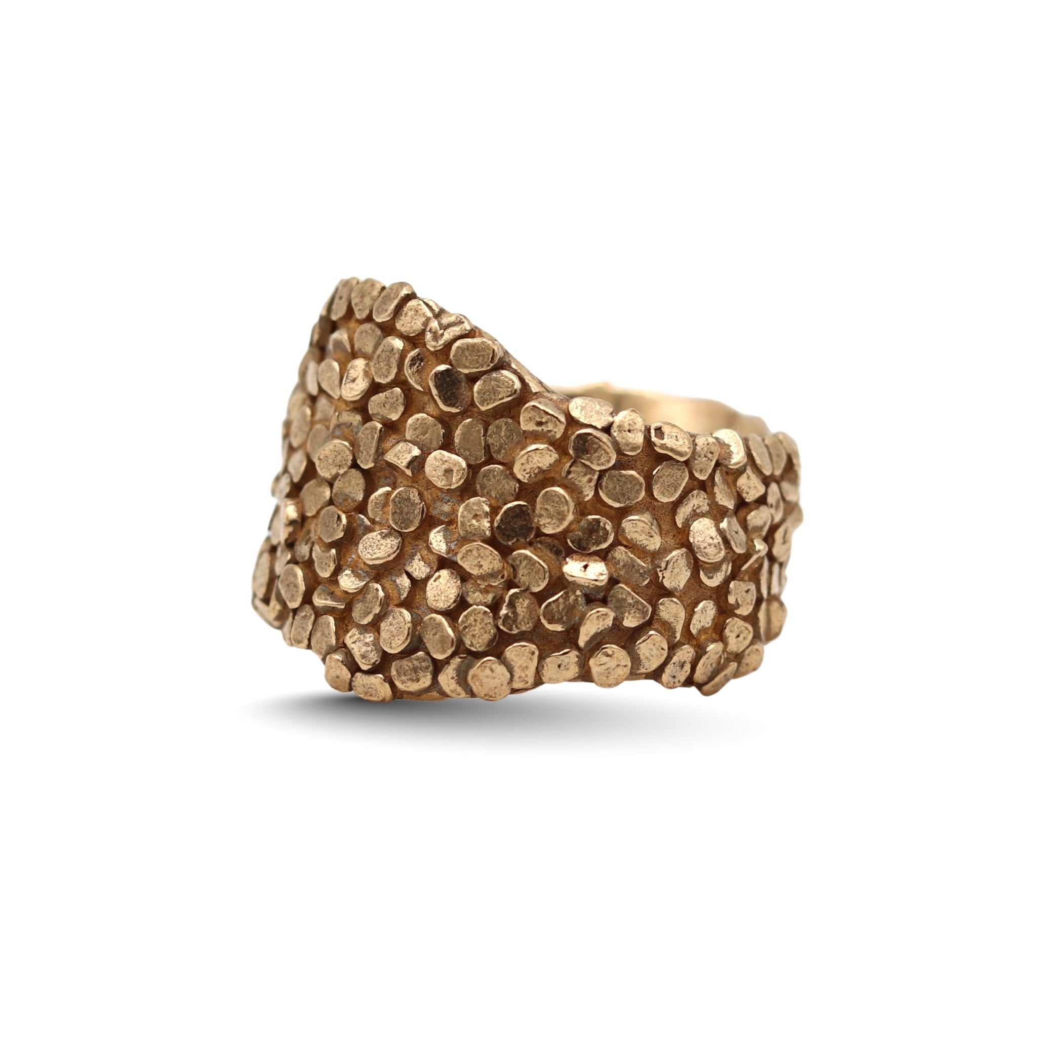 Undulating Large Caddis Ring Cast in Bronze