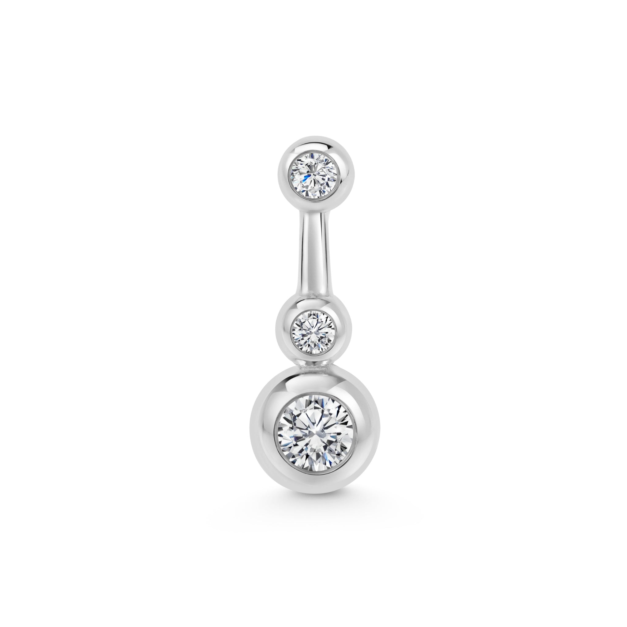 Diamond Set 18ct Gold Mini Ray Single Stud v1