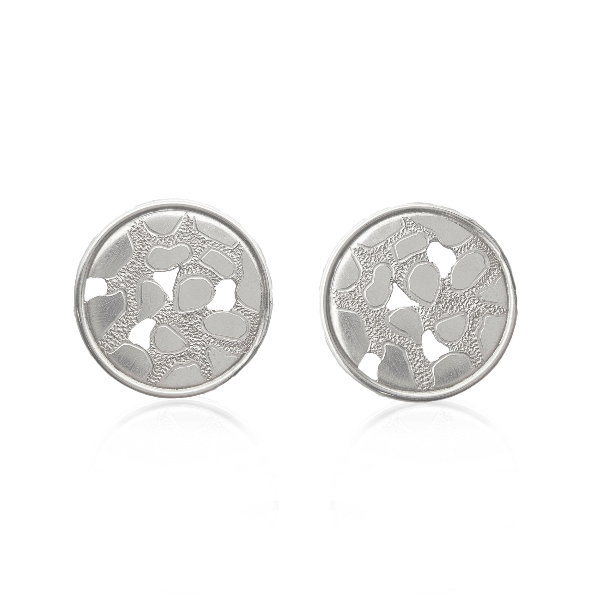 Llwybr Hand-Engraved Sterling Silver Earrings