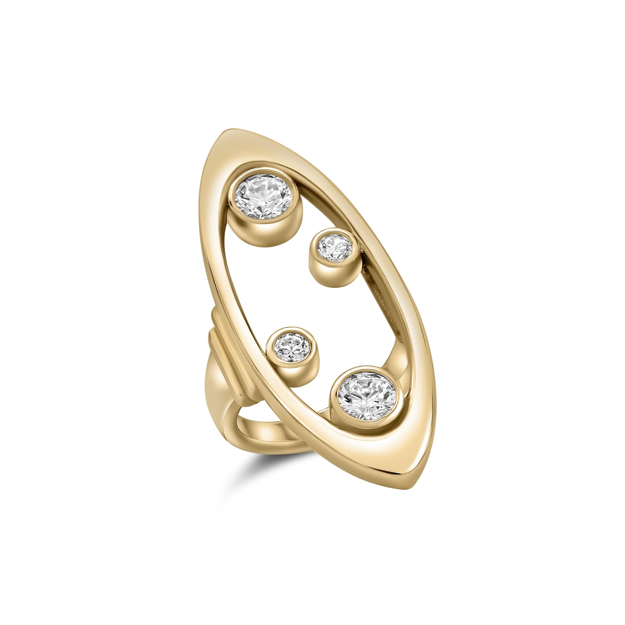Badu 18ct Yellow Gold Ring with Four Diamonds