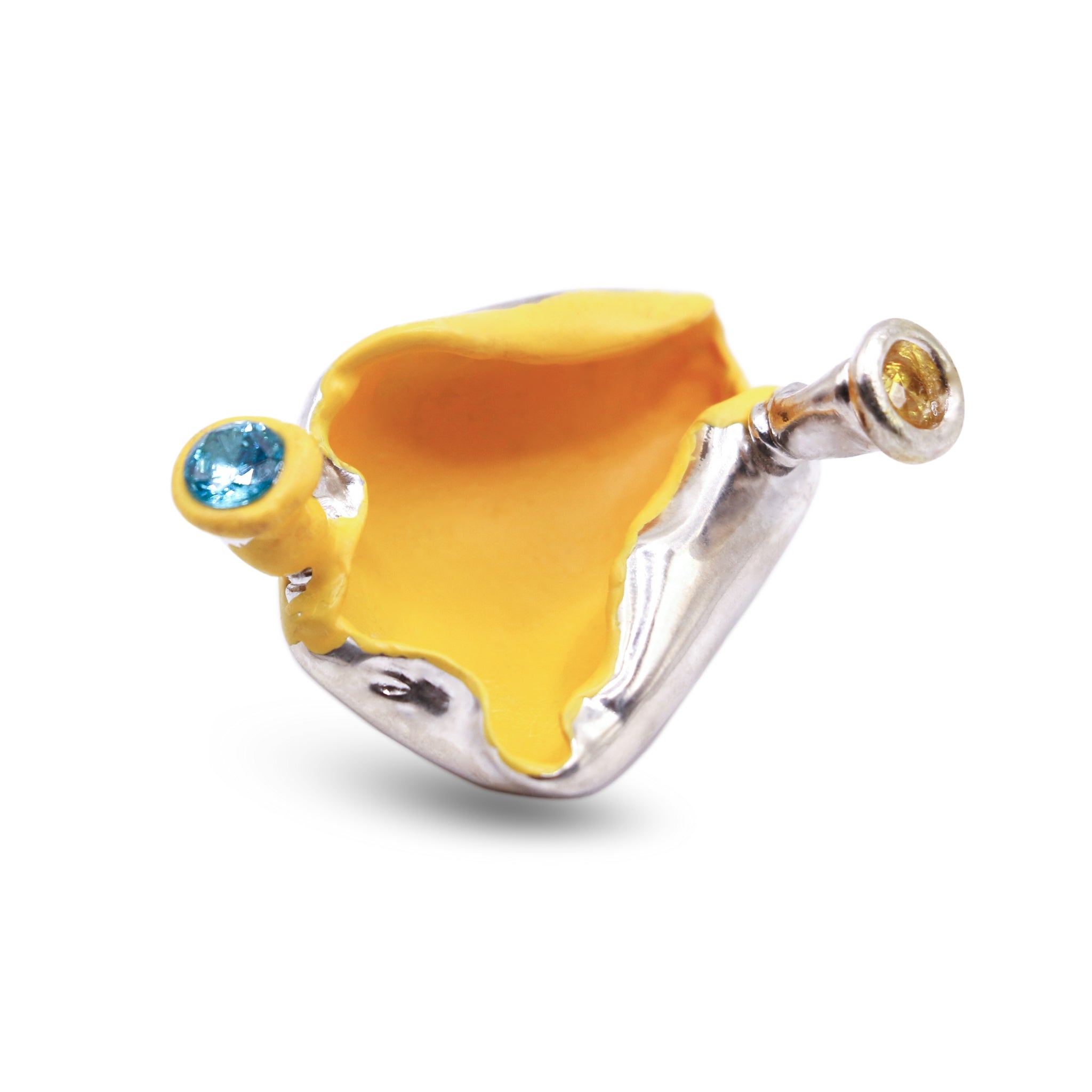 Burstie I Brooch in Silver with Cubic Zirconia