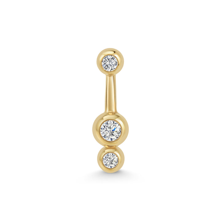 Mini Ray Single Stud v2 in Yellow Gold and Diamonds