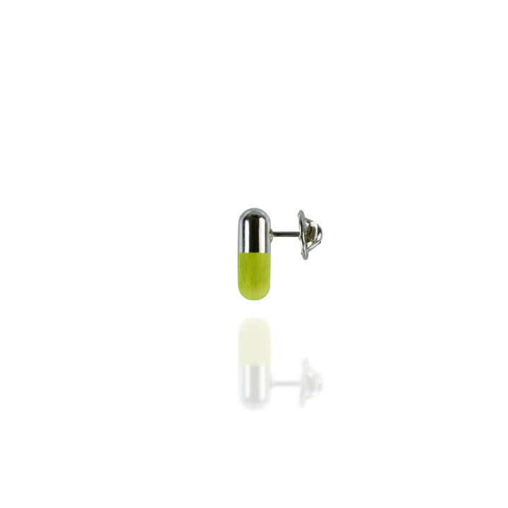 Yellow Pill Repeat Prescription Pin in Silver