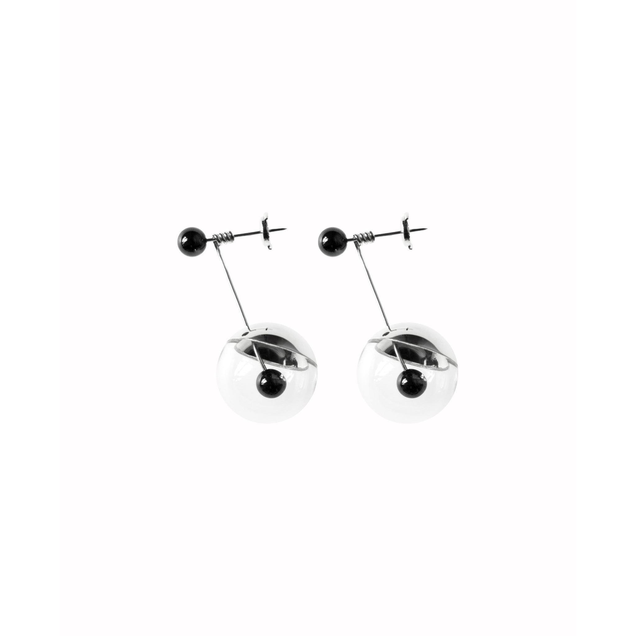 Draco Sterling Silver, Hematite and Glass Earrings
