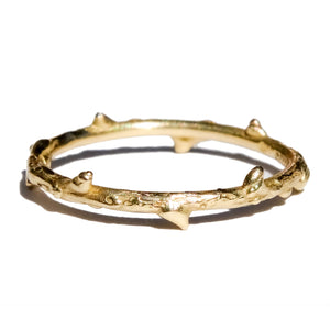 Bramble Straight Ring Band Cast in 9ct Yellow Gold