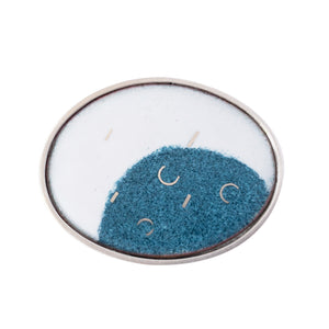 Small Silver & Copper Fragments Brooch with Enamel
