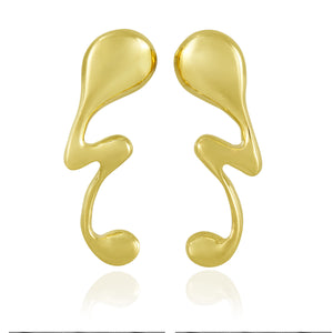 Cast Silver Uncanny Ear Studs with Gold Vermeil