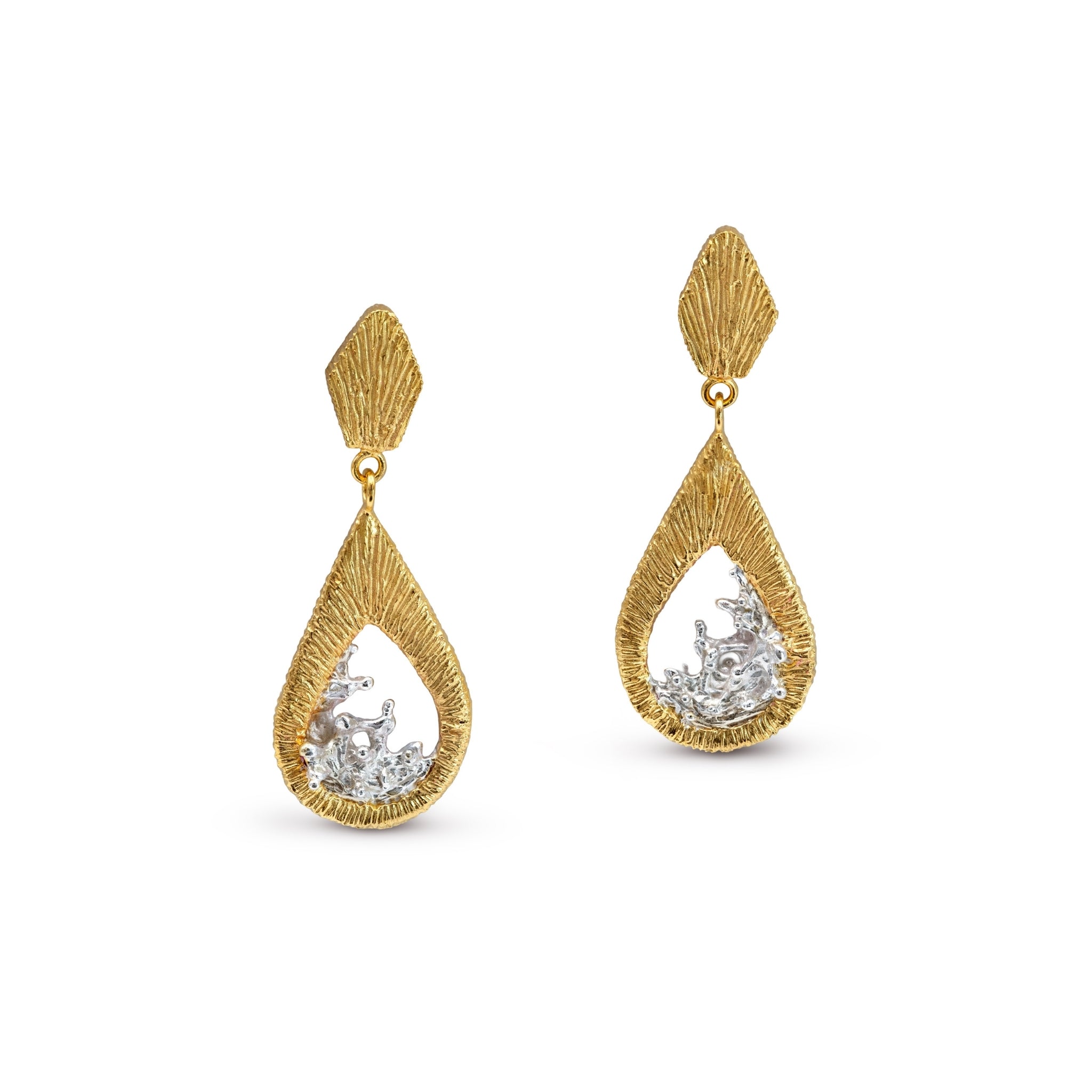 Hand-Cast 18ct Gold Vermeil Undercurrent Earrings