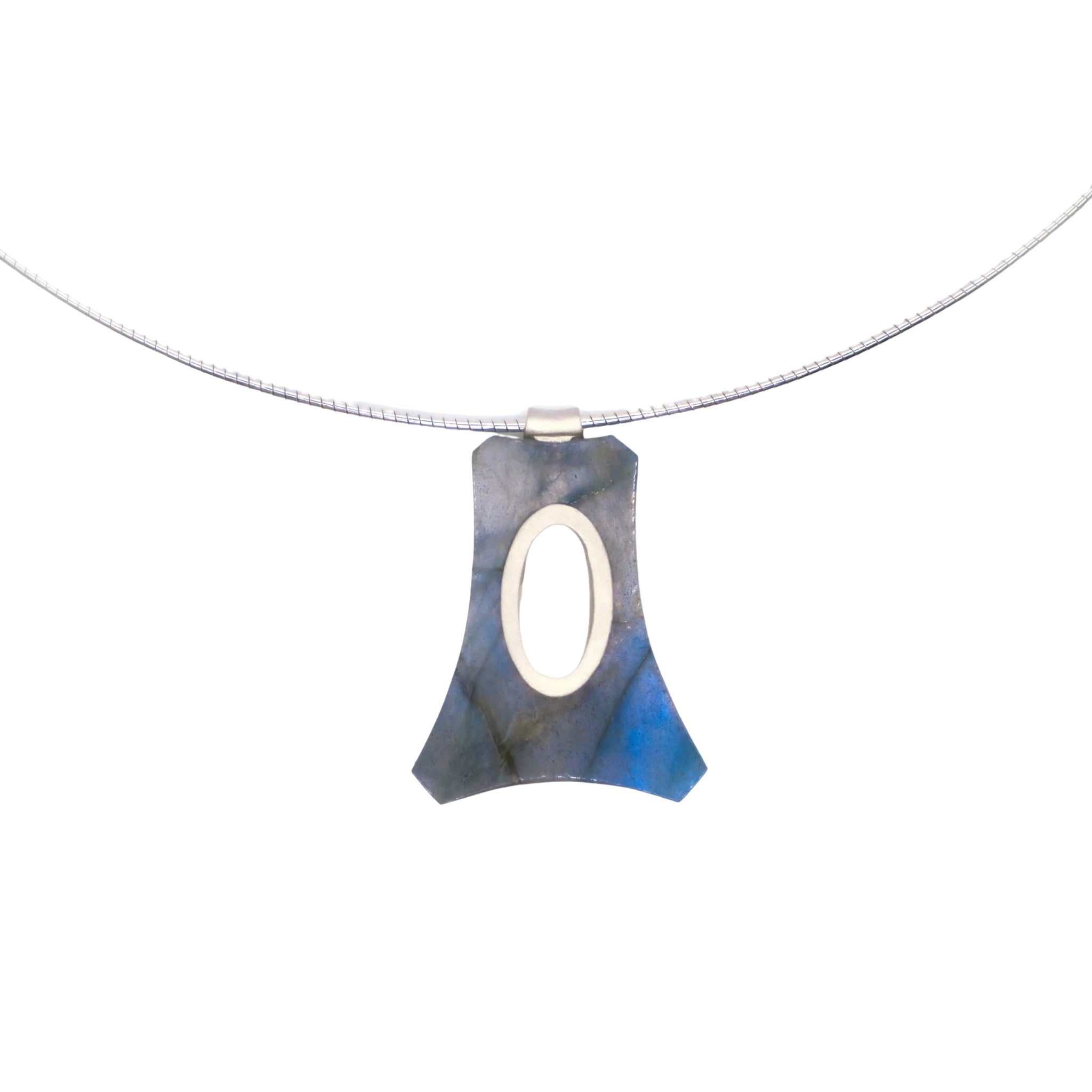 Polished Silver Shimmer Choker with Labradorite