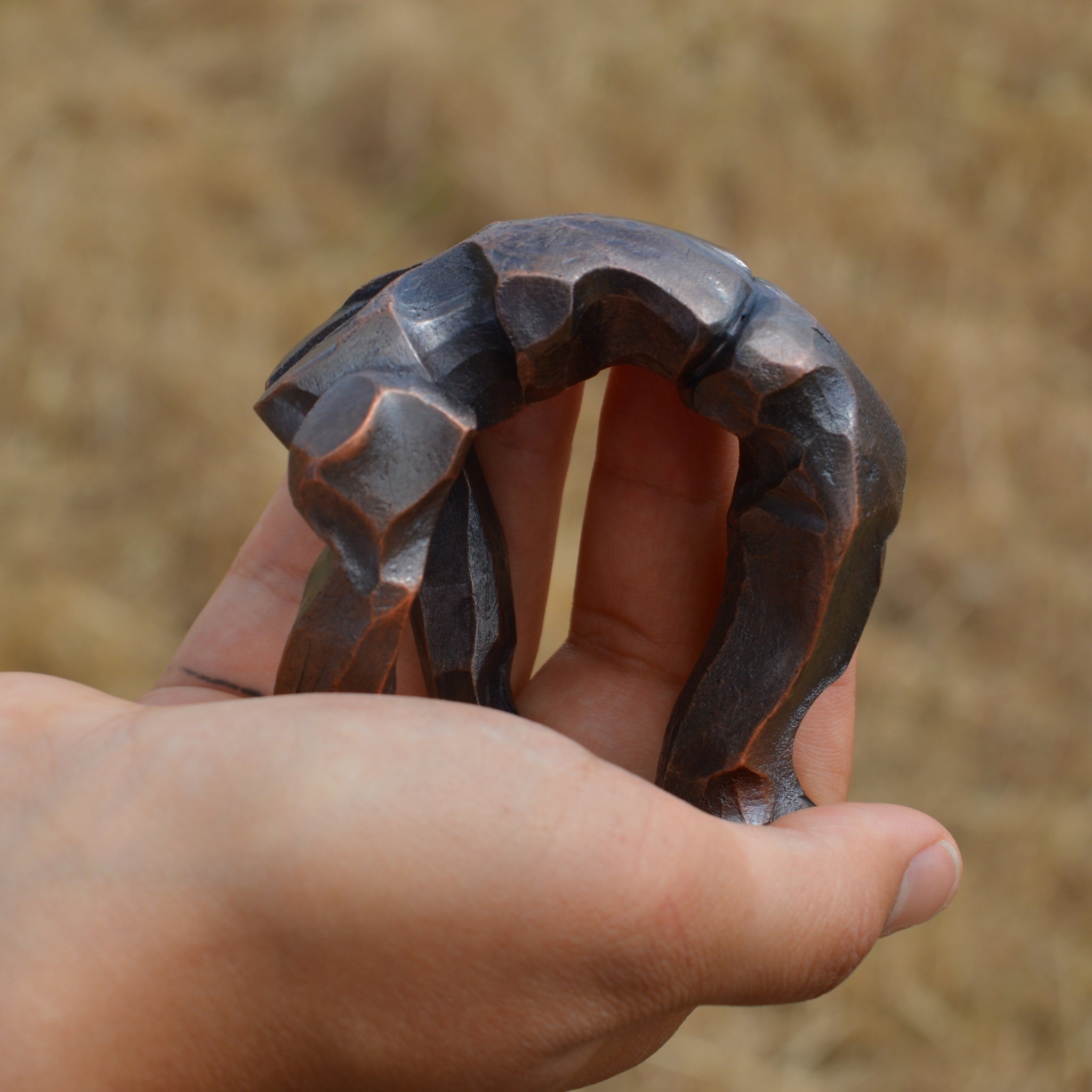 Kneeling Figure Hand-Forged in Solid Copper
