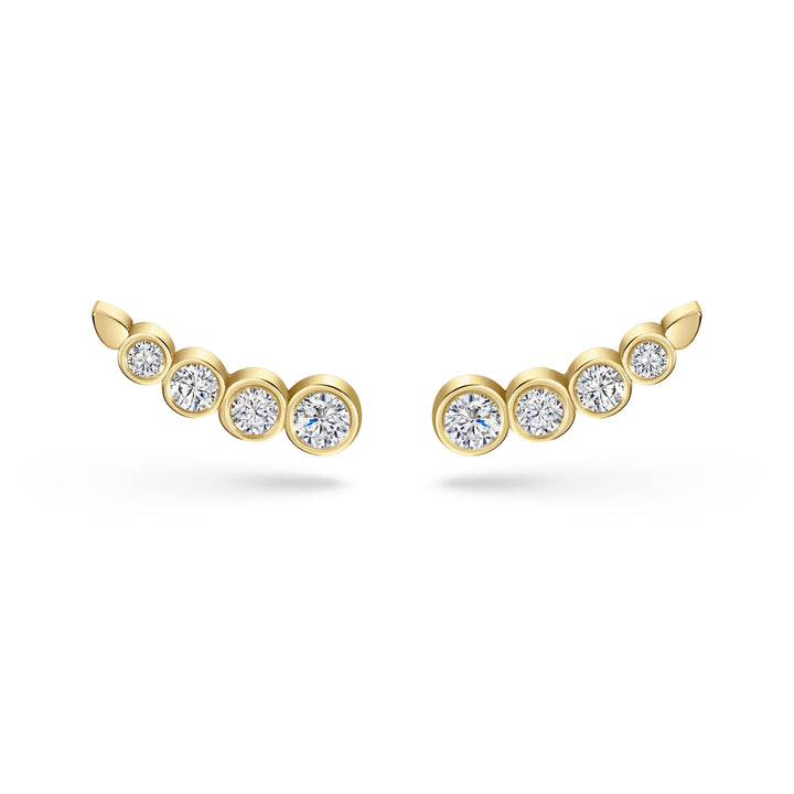 Marie 14ct Yellow Gold Ear Studs Set with Diamonds