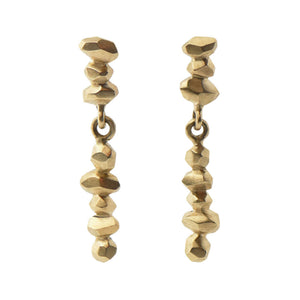 Cast Gea Drop Earrings in Solid 9ct Yellow Gold