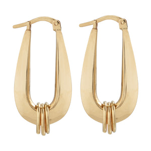 Katatu 9ct Yellow Gold Cast Hoop Earrings
