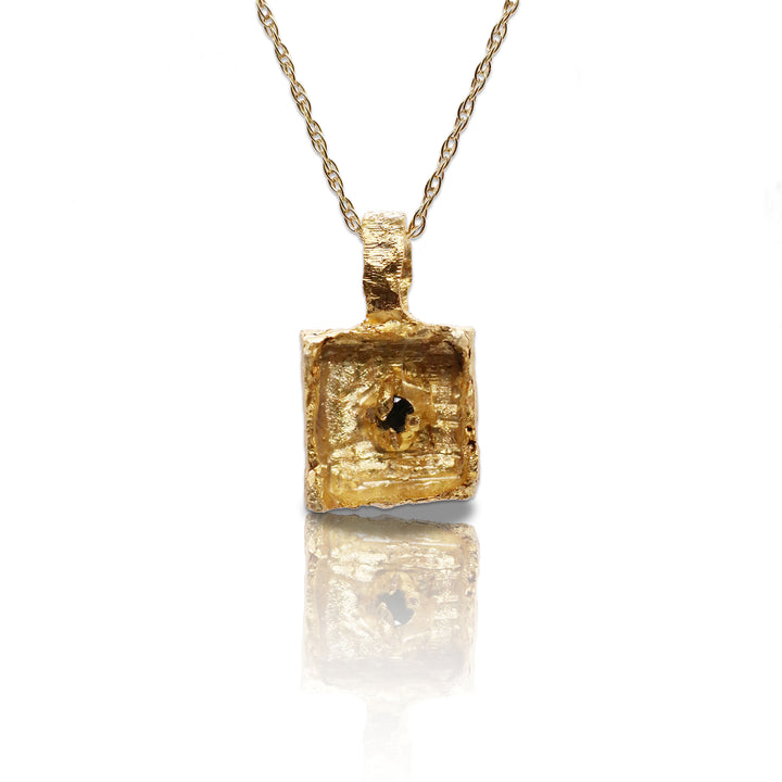Quadrata Sunken Green Tourmaline Amulet