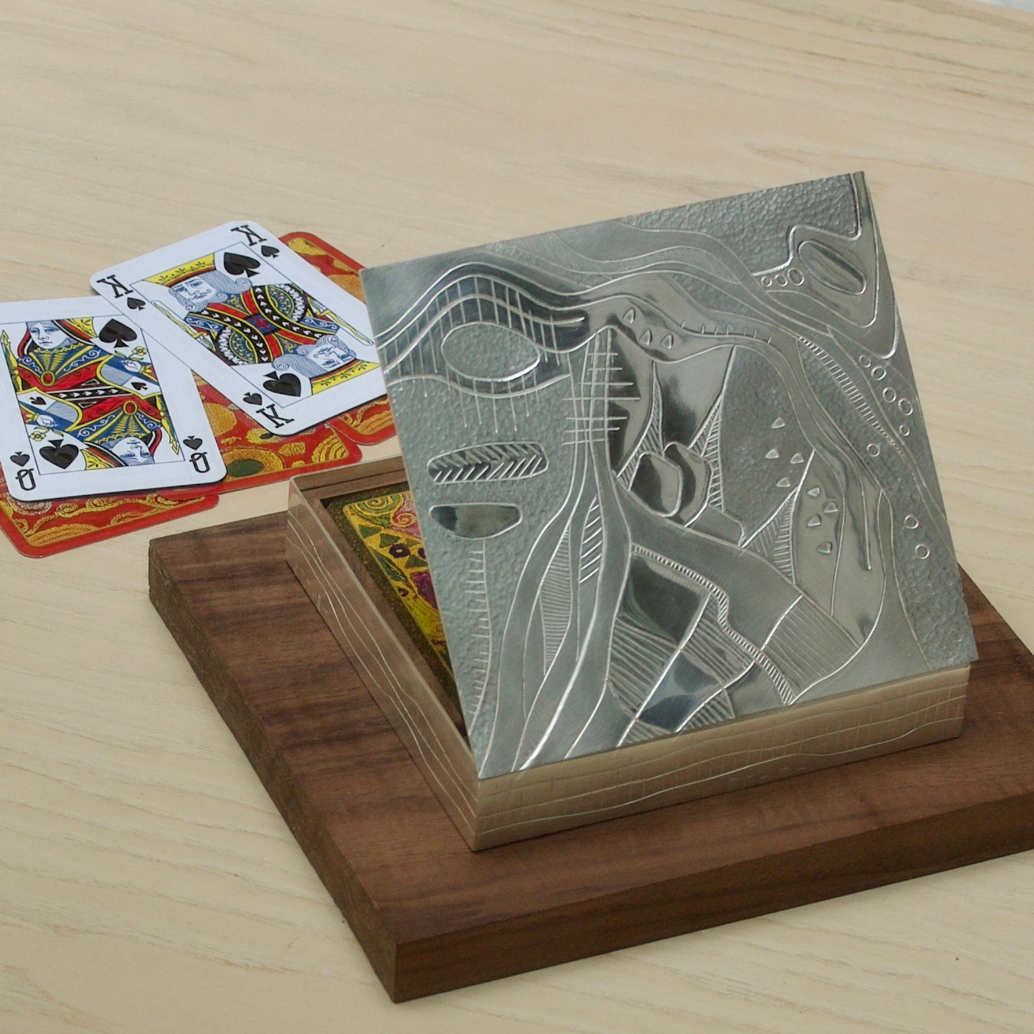 Randolph’s Leap Waterfall Card Box in Silver and Wood