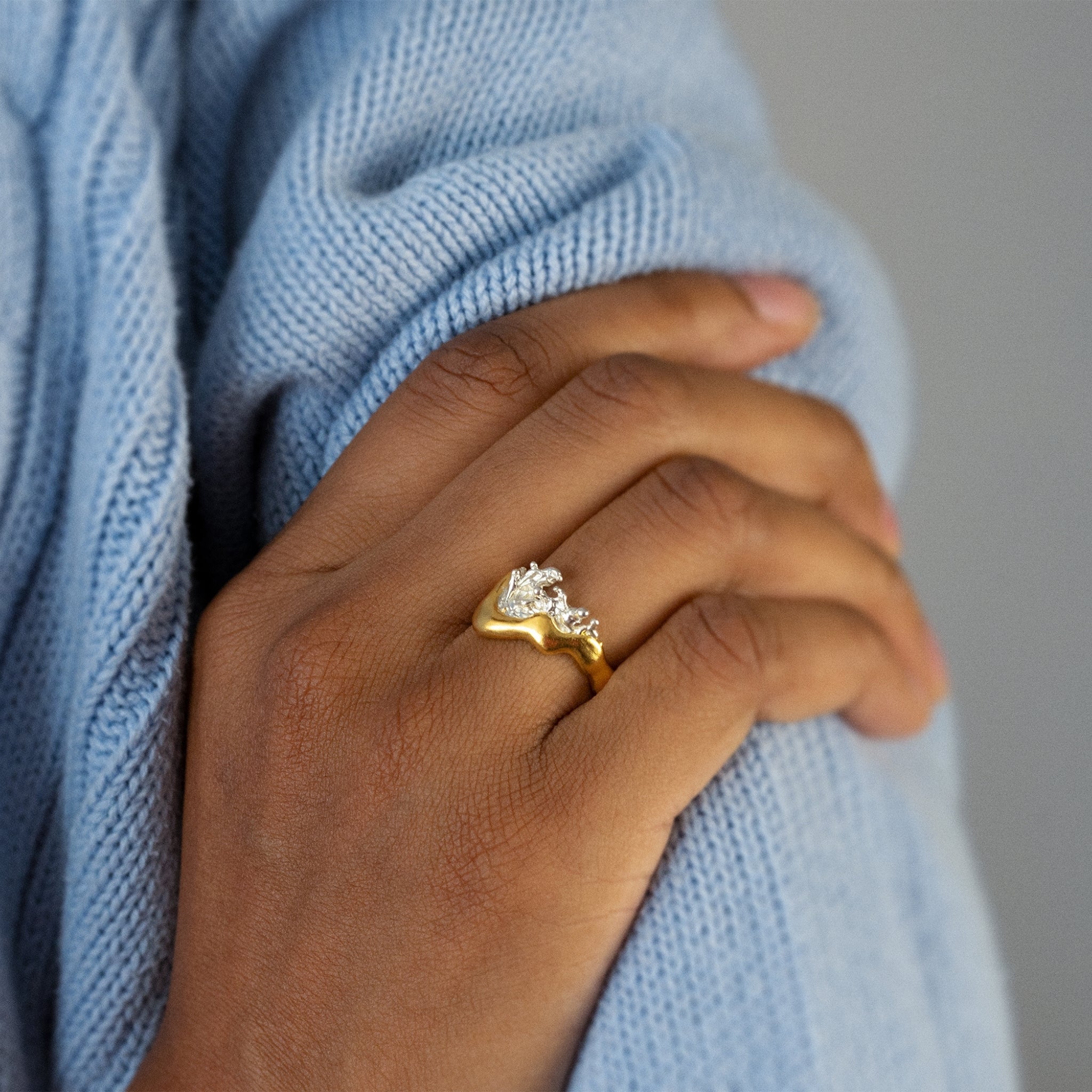 Ascent Ring Hand-Carved and Cast in Gold Vermeil