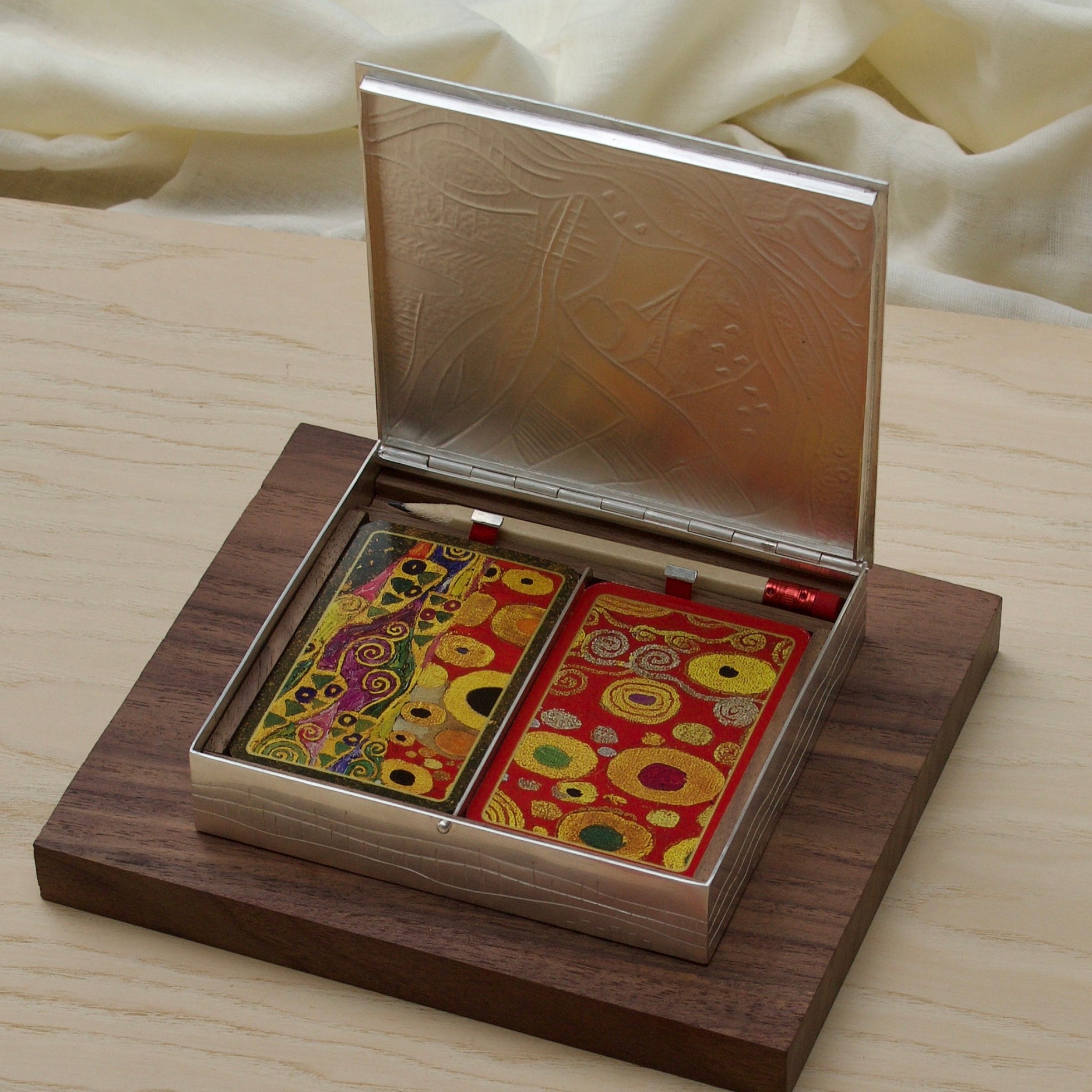 Randolph’s Leap Waterfall Card Box in Silver and Wood