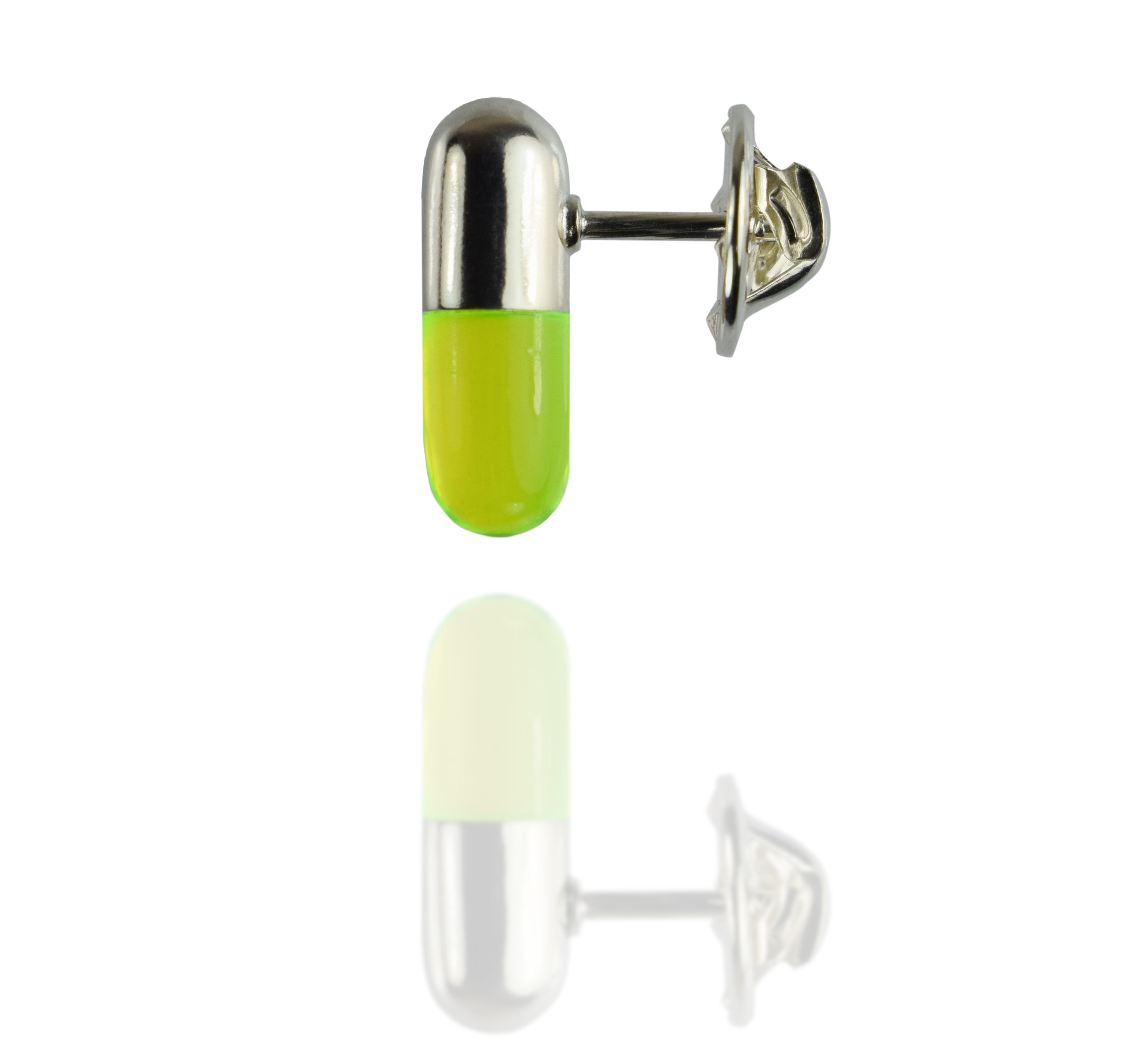 Yellow Pill Repeat Prescription Pin in Silver