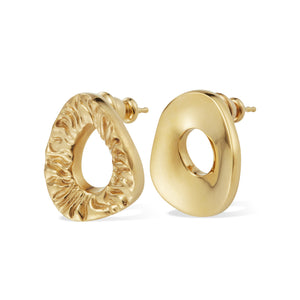 Hepworth Ear Studs in Polished Gold-Plated Bronze