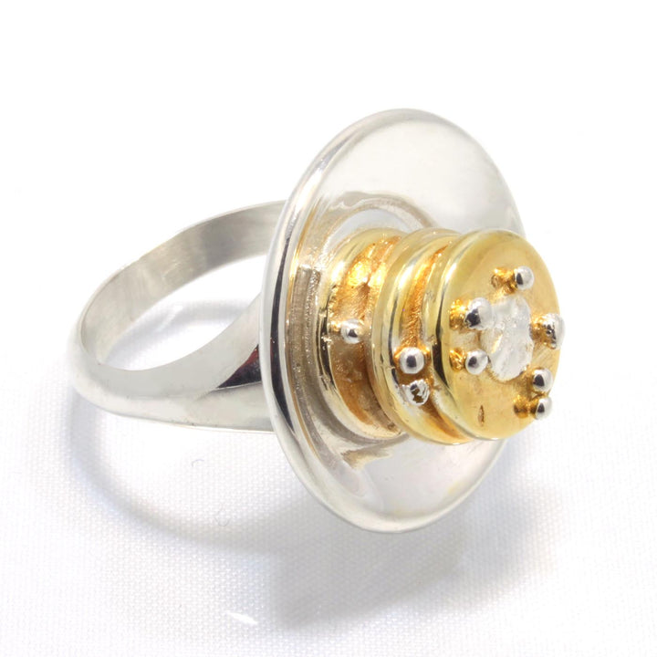 Pancake Ring in part Gold-Plated Sterling Silver