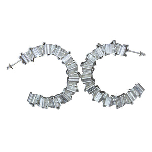 XYZ Hoop Earrings in Hand-Folding Britannia Silver