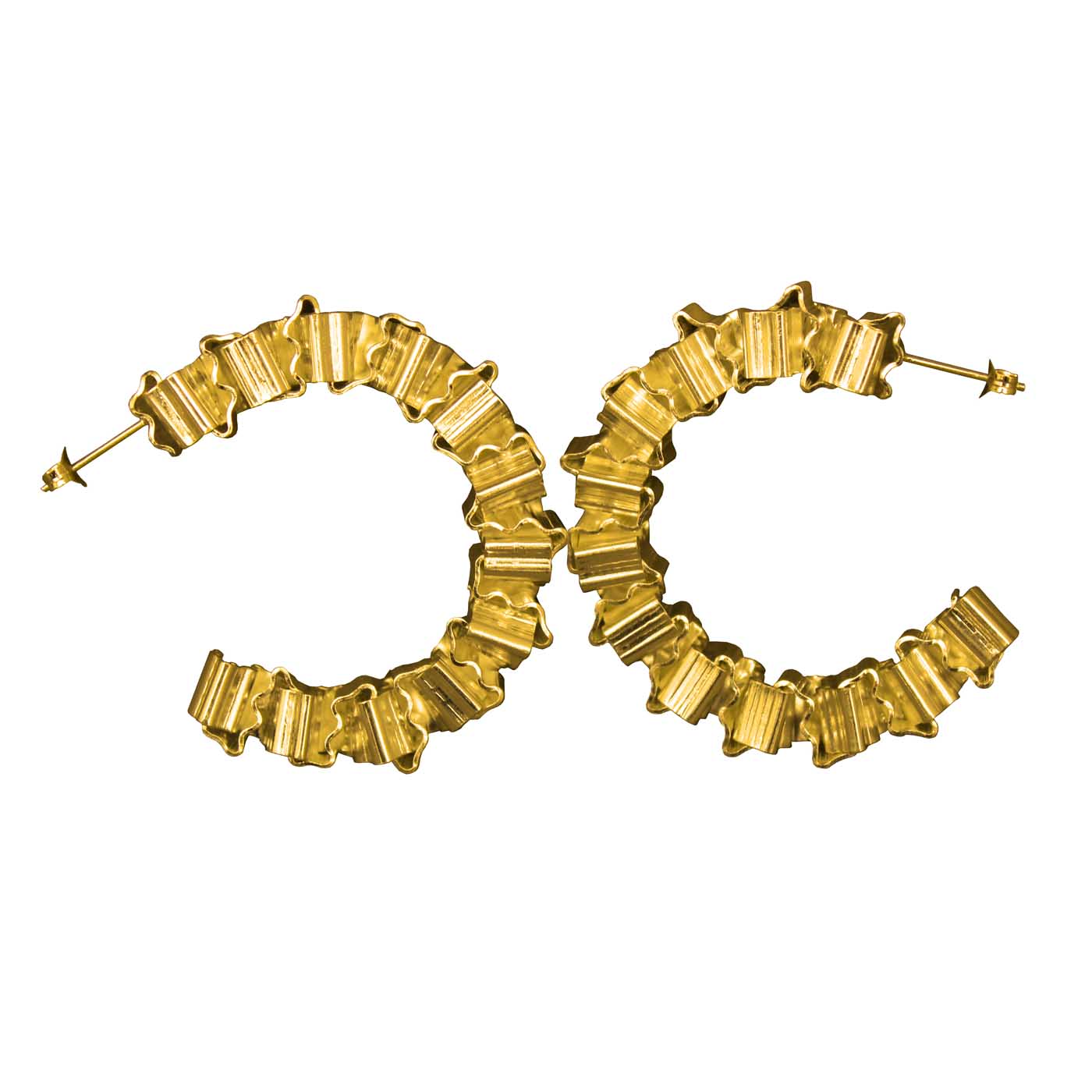 XYZ Hoop Earrings in Hand-Folding Britannia Silver