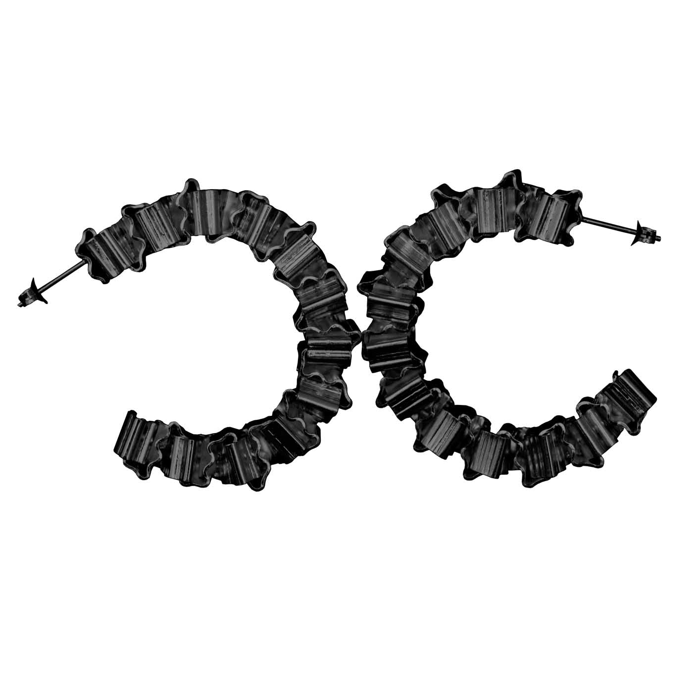 XYZ Hoop Earrings in Hand-Folding Britannia Silver