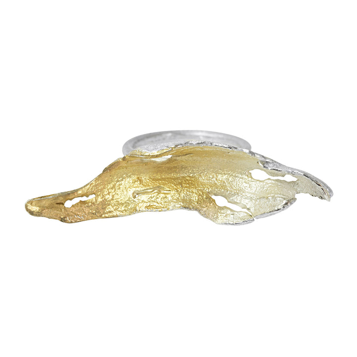 Sculptural Ring in Sterling Silver & Gold-Plate
