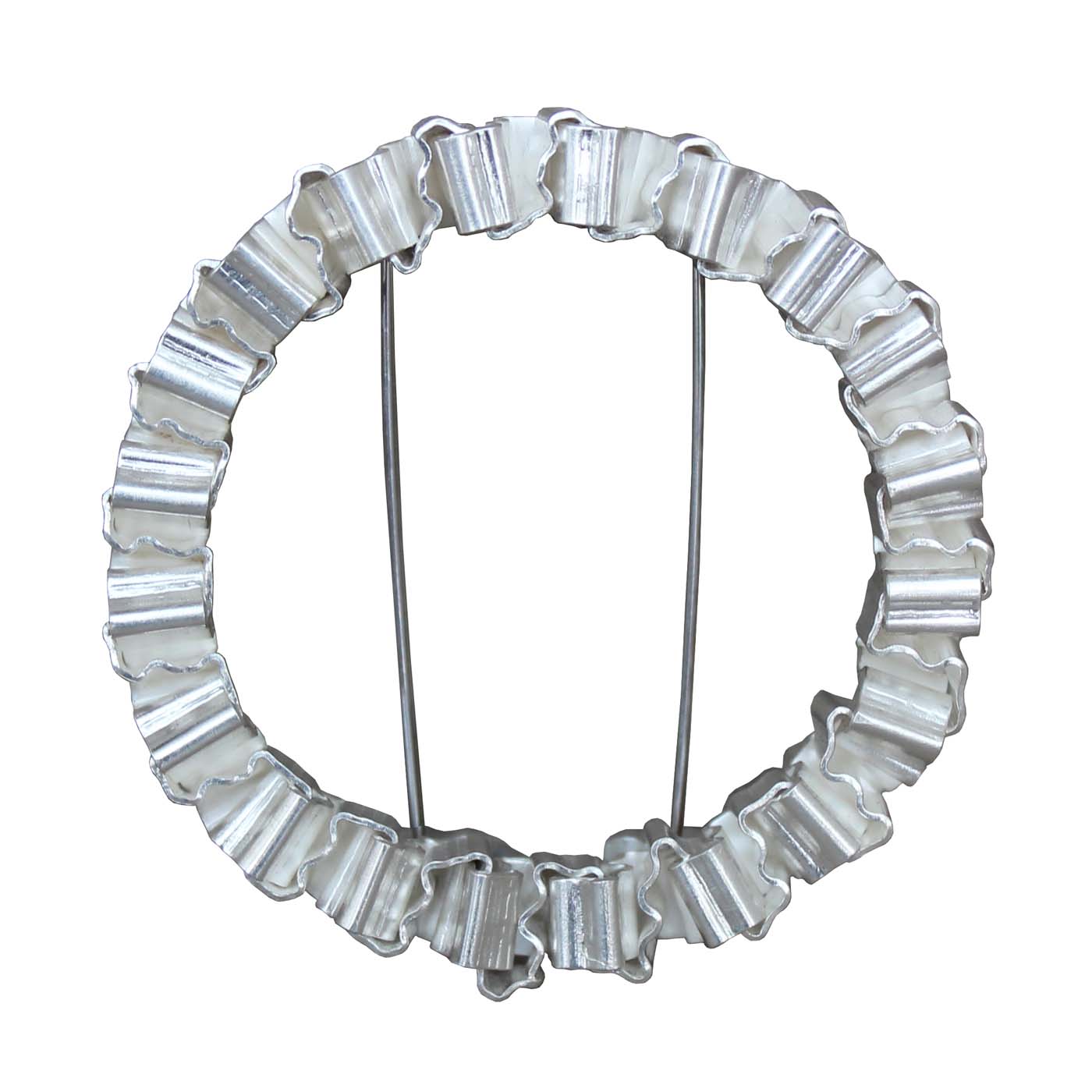 Hand-Folded XYZ Circle Brooch in Sterling Silver