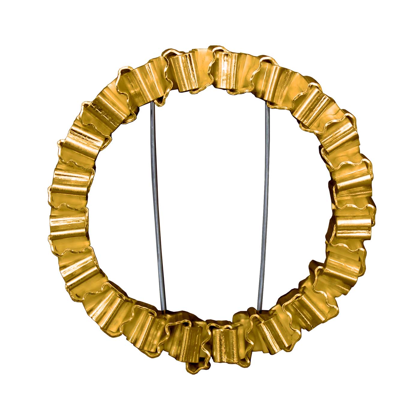 Hand-Folded XYZ Circle Brooch in Sterling Silver