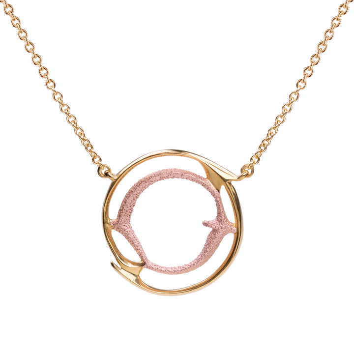 Cast Circular Pendant in Recycled Sunset Silver