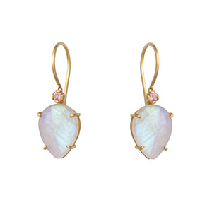 18ct Gold, Moonstones and Sapphire Selene Earrings