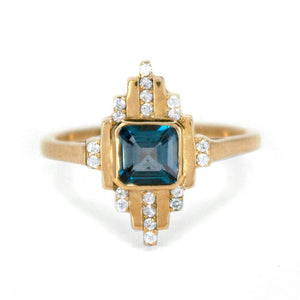 Levels of Light Engagement Ring with Blue Topaz