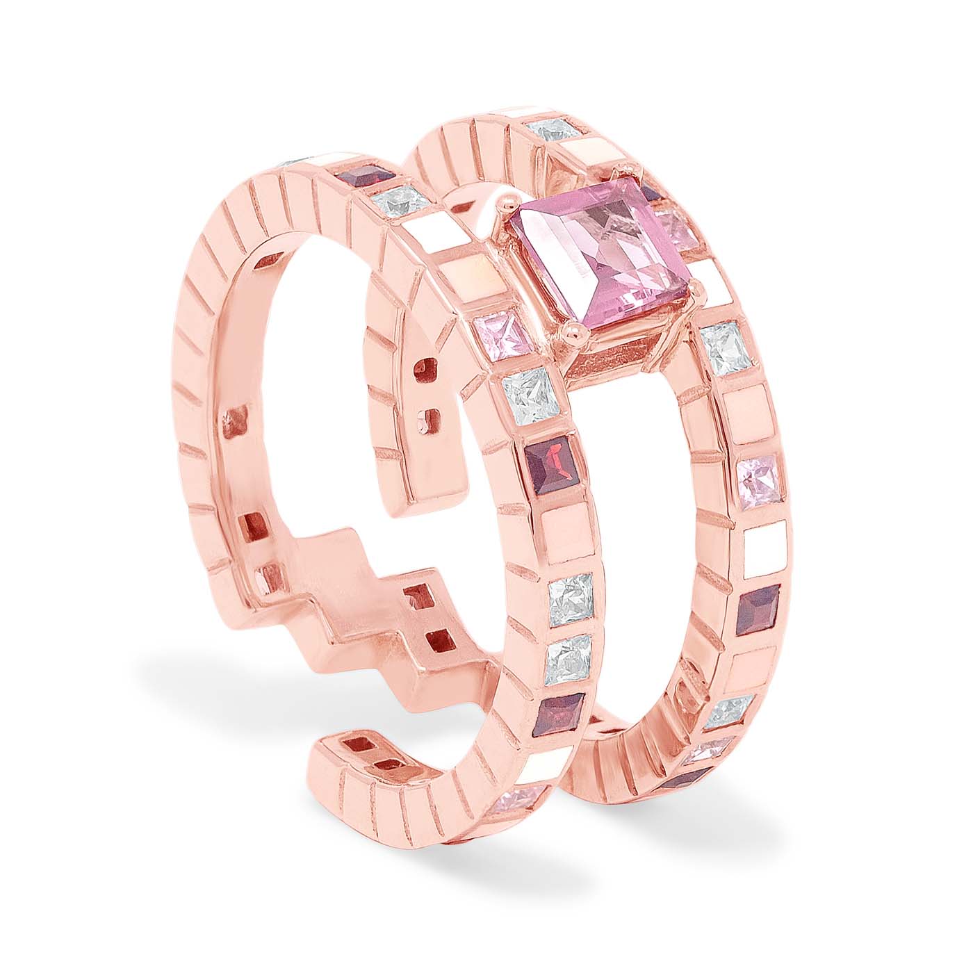 Chiara Ring in 18ct Yellow Gold Vermeil and Stones