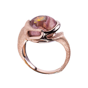 Statement Ring in 18ct Rose Gold with Boulder Opal