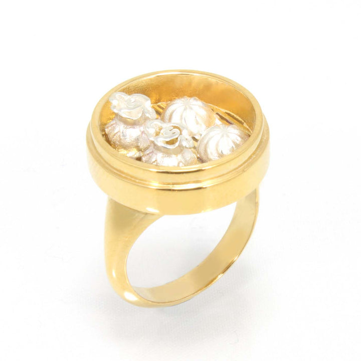 Dim Sum Ring in Sterling Silver & Part Gold Plate