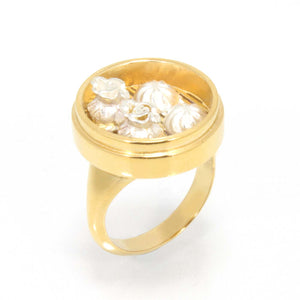 Dim Sum Ring in Sterling Silver & Part Gold Plate