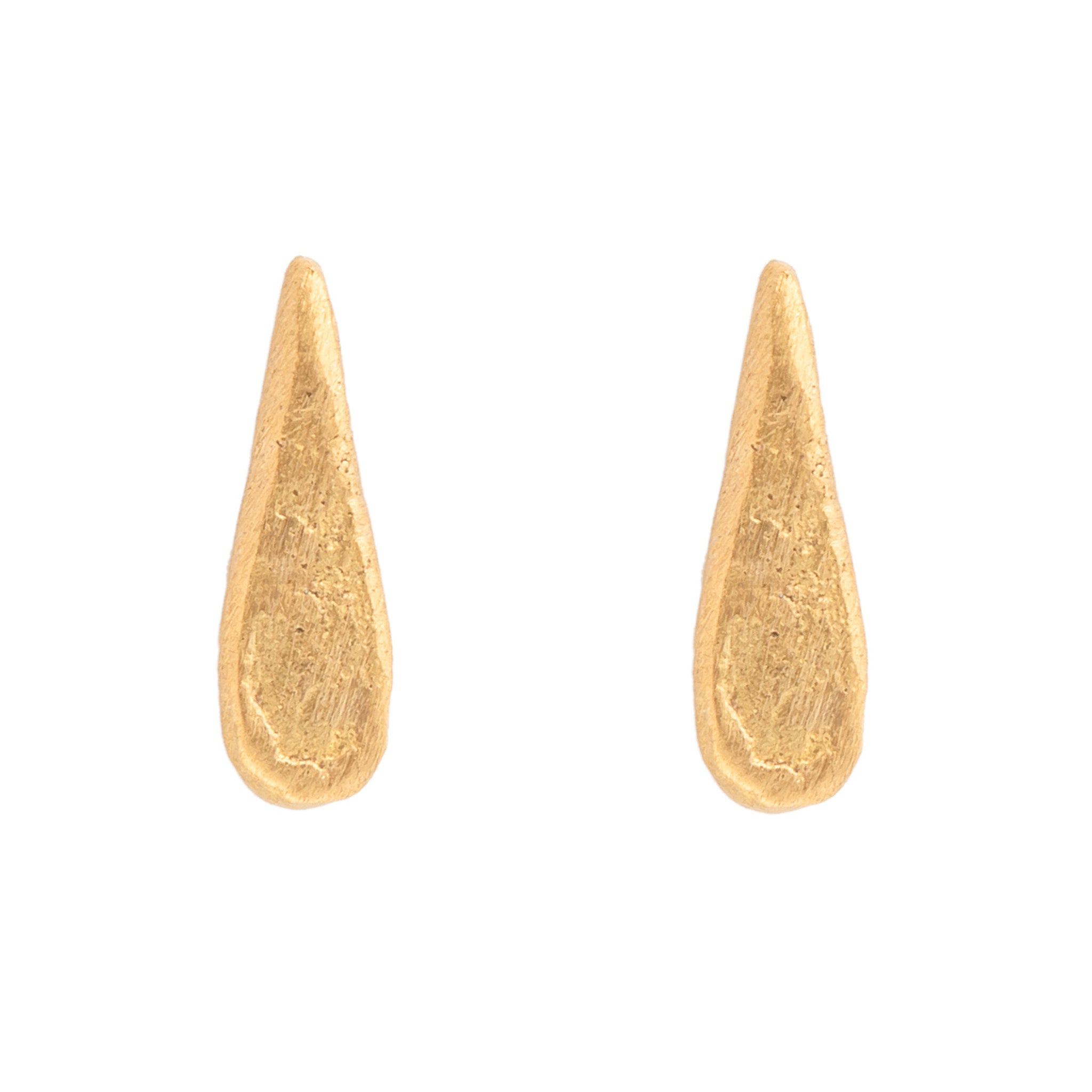 Falling Star Artfully Textured 22ct Gold Ear Studs