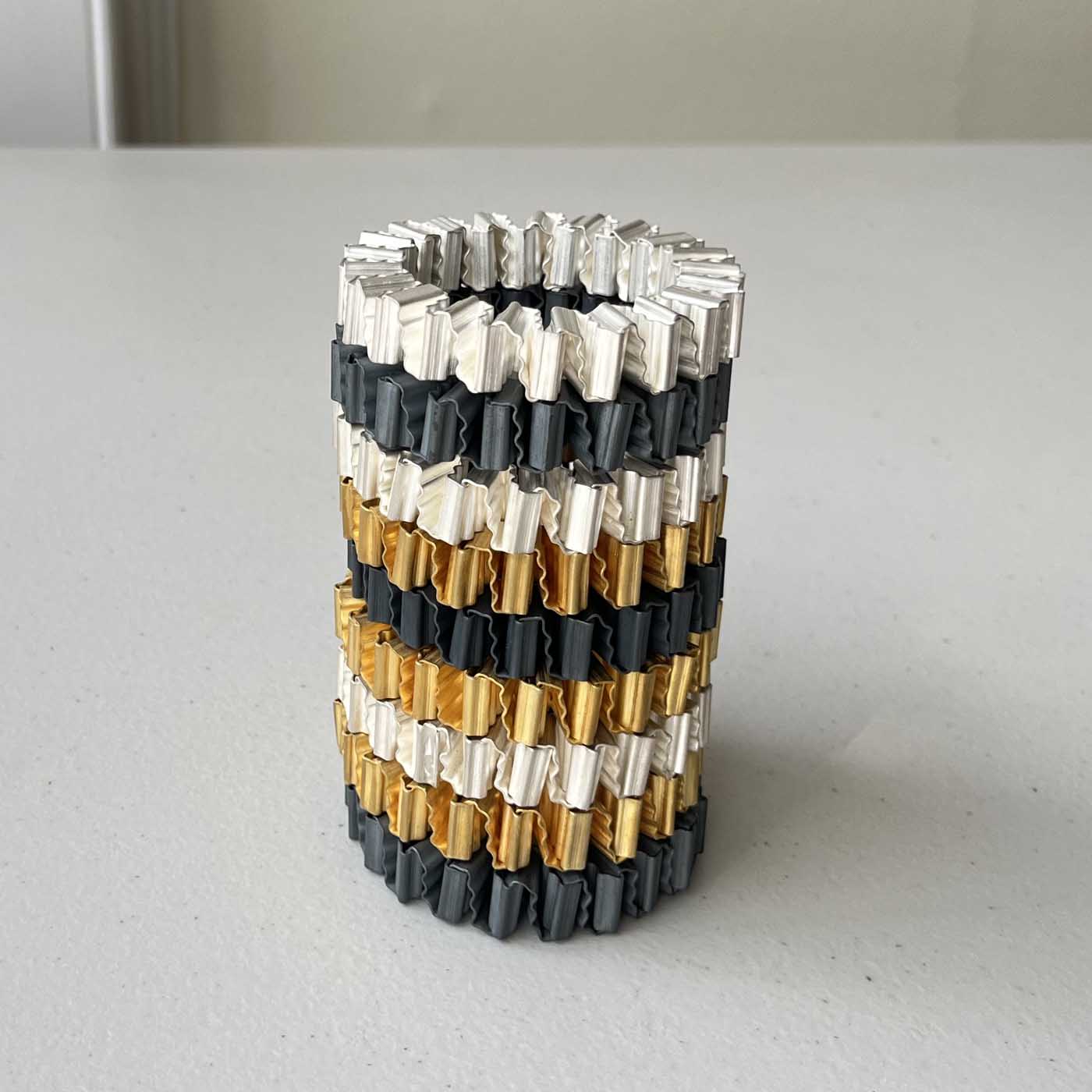 Corrugated Napkin Rings in Britannia Silver