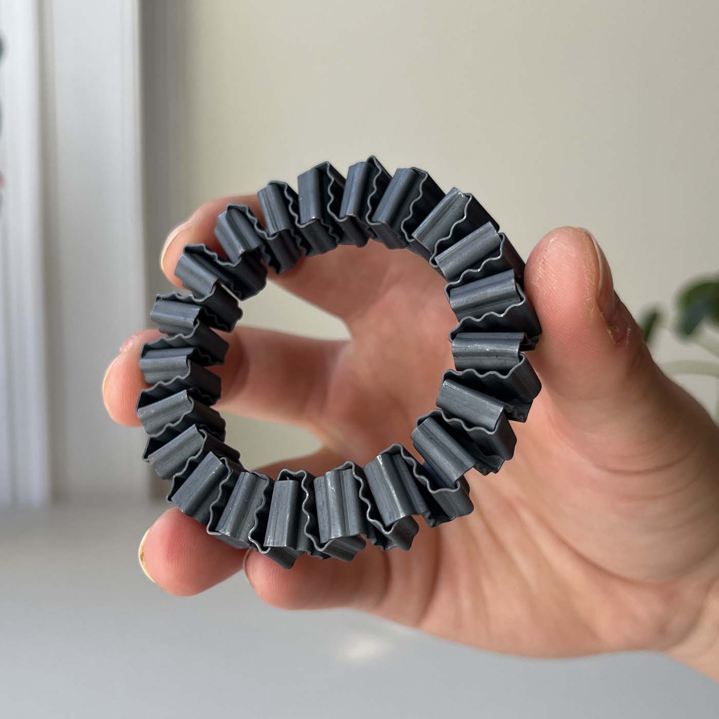 Corrugated Napkin Rings in Britannia Silver