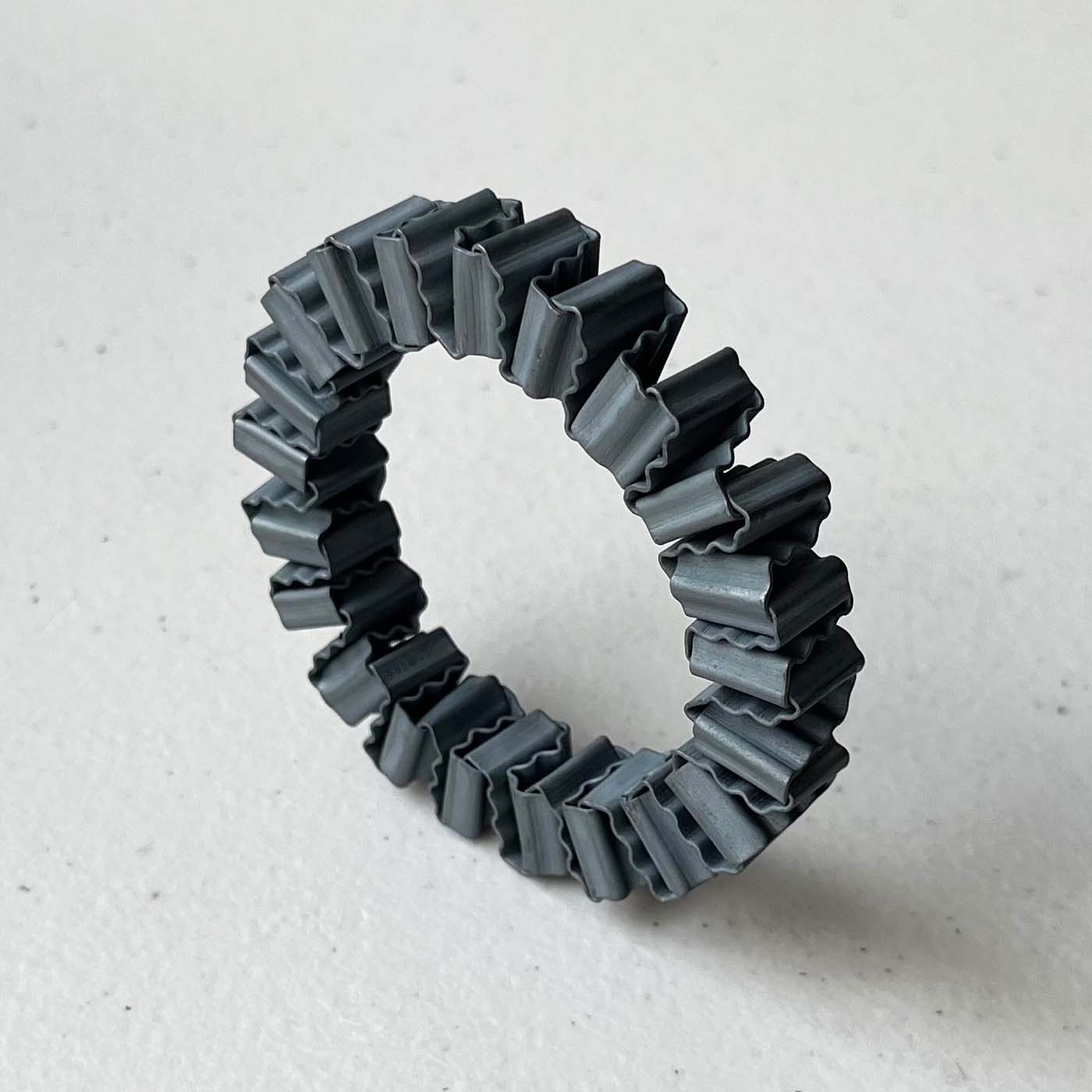 Corrugated Napkin Rings in Britannia Silver