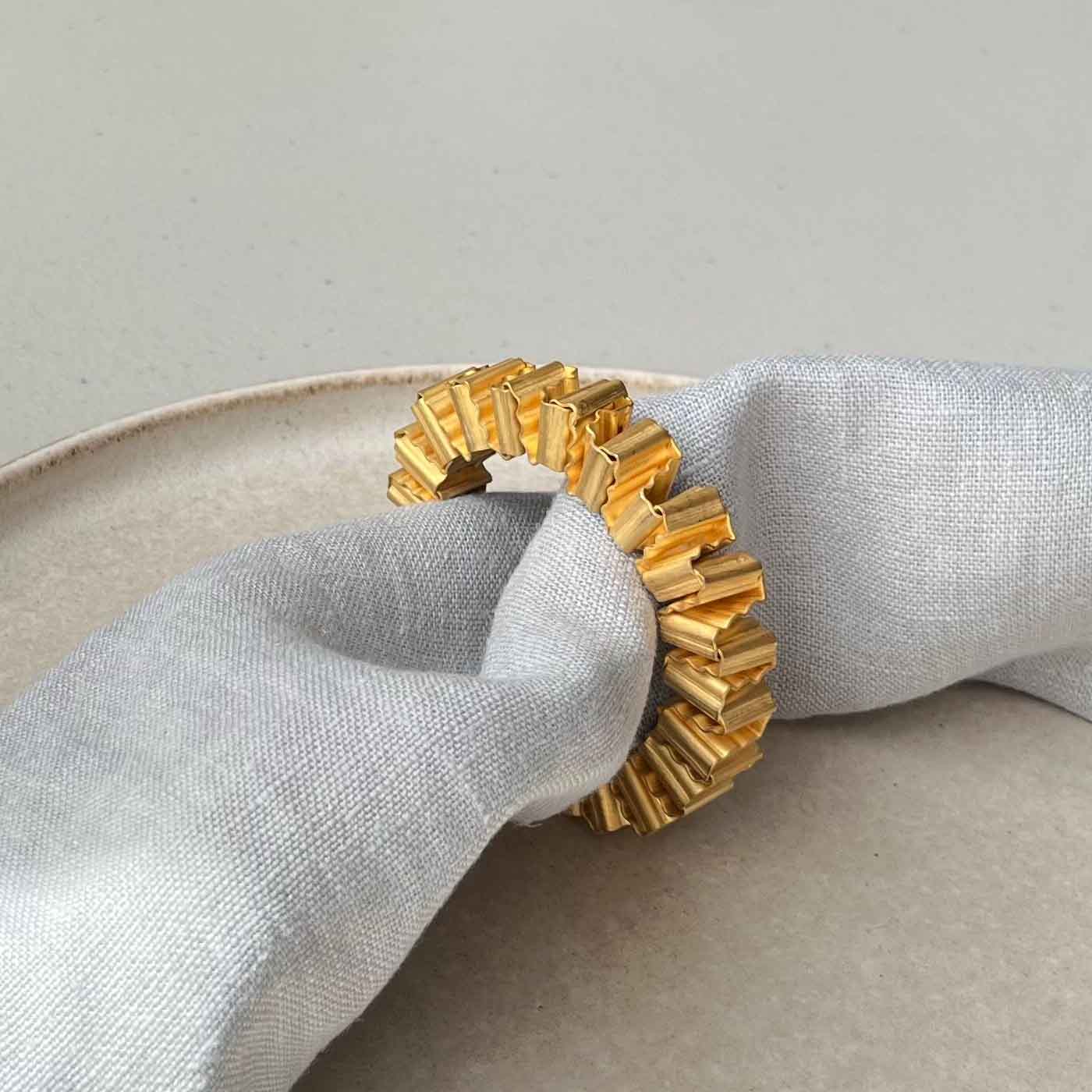 Corrugated Napkin Rings in Britannia Silver