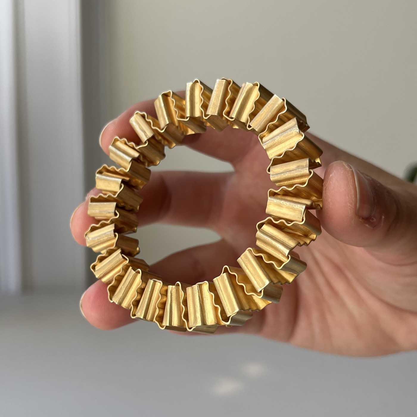 Corrugated Napkin Rings in Britannia Silver