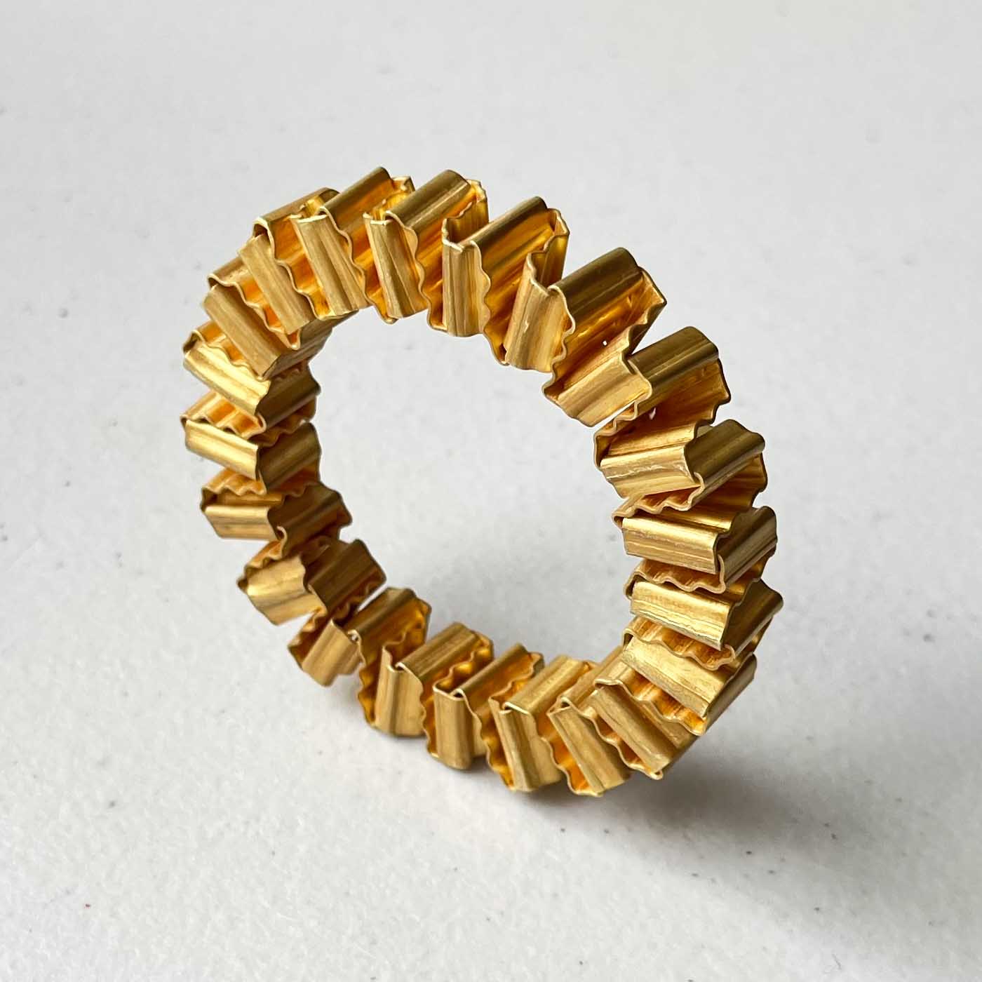 Corrugated Napkin Rings in Britannia Silver